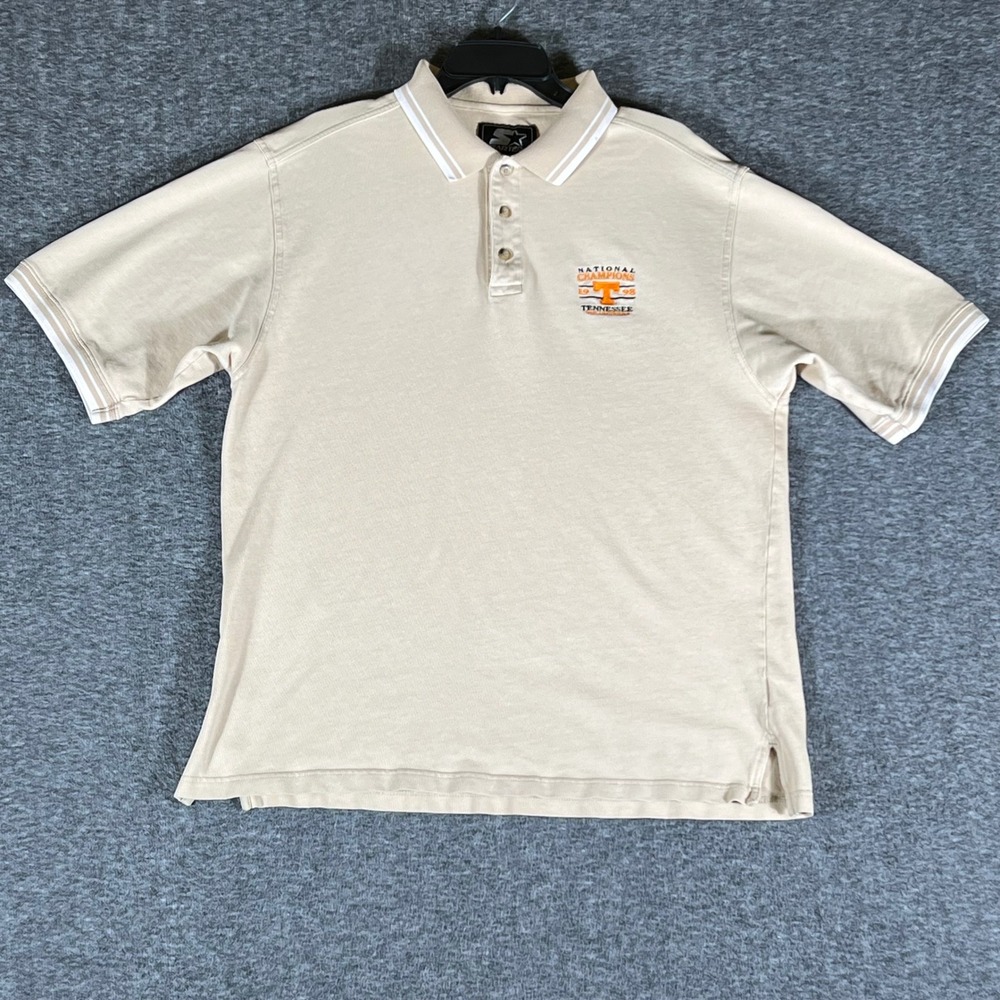 Starter Tennessee Volunteers National Champions 1998 Mens XL Polo Shirt Khaki‎